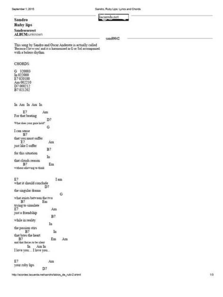 Ruby lips lyrics